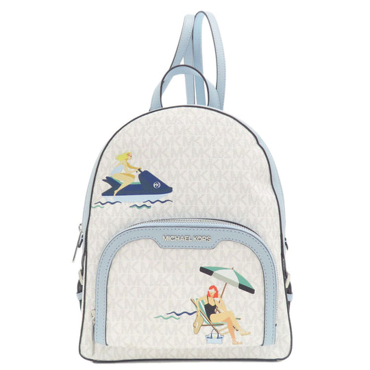 MICHAEL KORS Backpack PVC, Leather white Resort motif Women Used Authentic