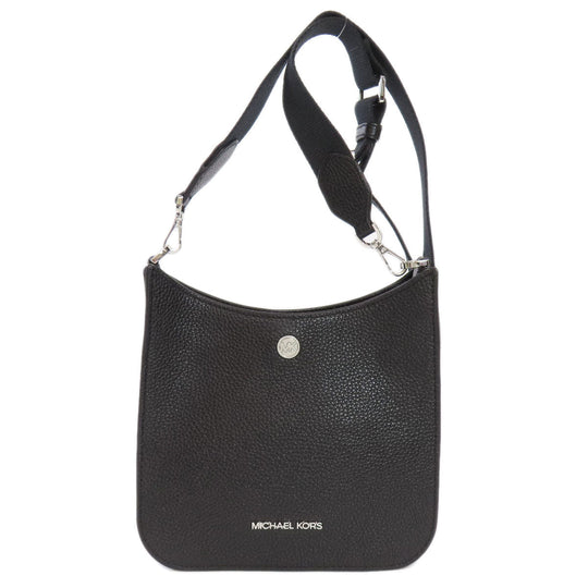 MICHAEL KORS Shoulder Bag leather black logo Women Used Authentic