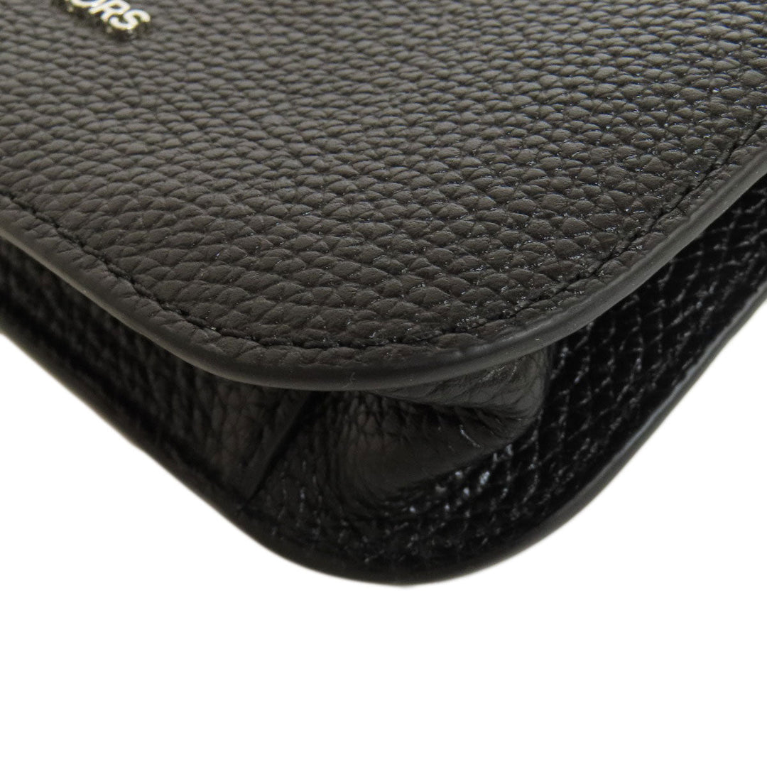 MICHAEL KORS Shoulder Bag leather black logo Women Used Authentic