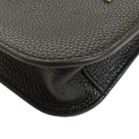 MICHAEL KORS Shoulder Bag leather black logo Women Used Authentic