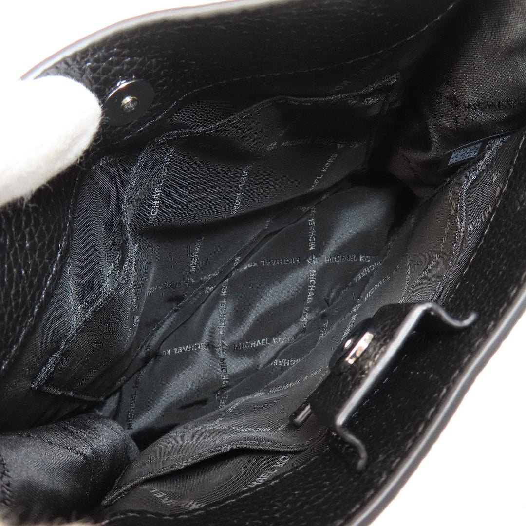 MICHAEL KORS Shoulder Bag leather black logo Women Used Authentic