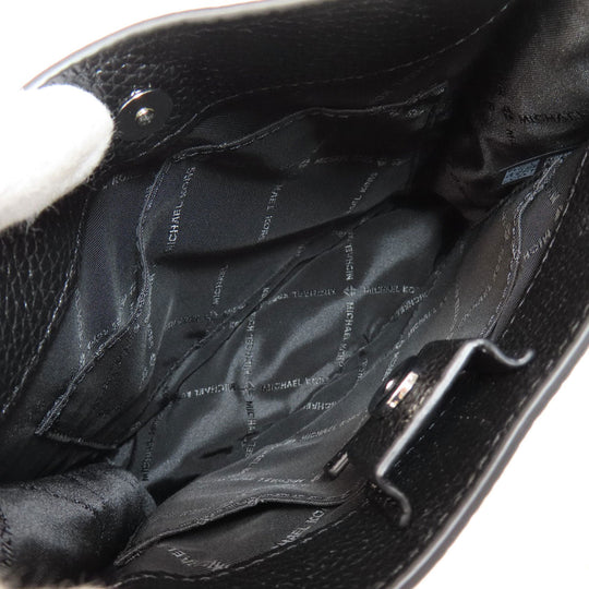 MICHAEL KORS Shoulder Bag leather black logo Women Used Authentic