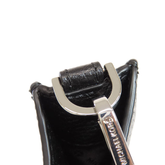 MICHAEL KORS Shoulder Bag leather black logo Women Used Authentic