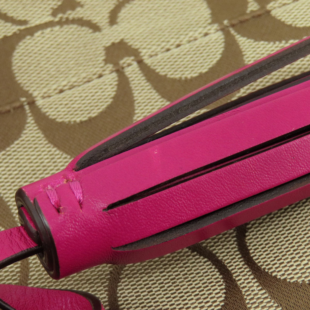 COACH Shoulder Bag F21153 canvas beige Signature