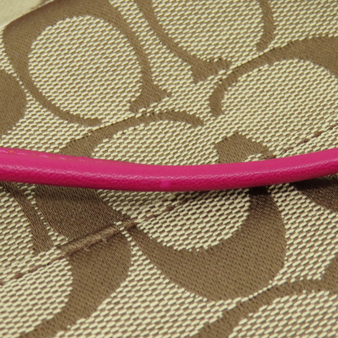 COACH Shoulder Bag F21153 canvas beige Signature