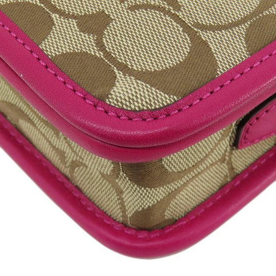 COACH Shoulder Bag F21153 canvas beige Signature