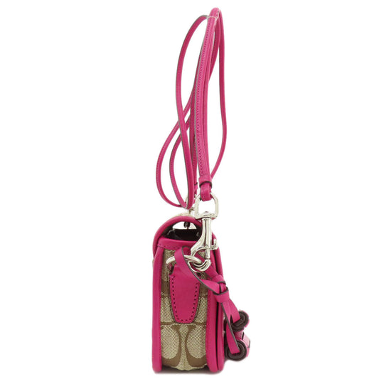 COACH Shoulder Bag F21153 canvas beige Signature