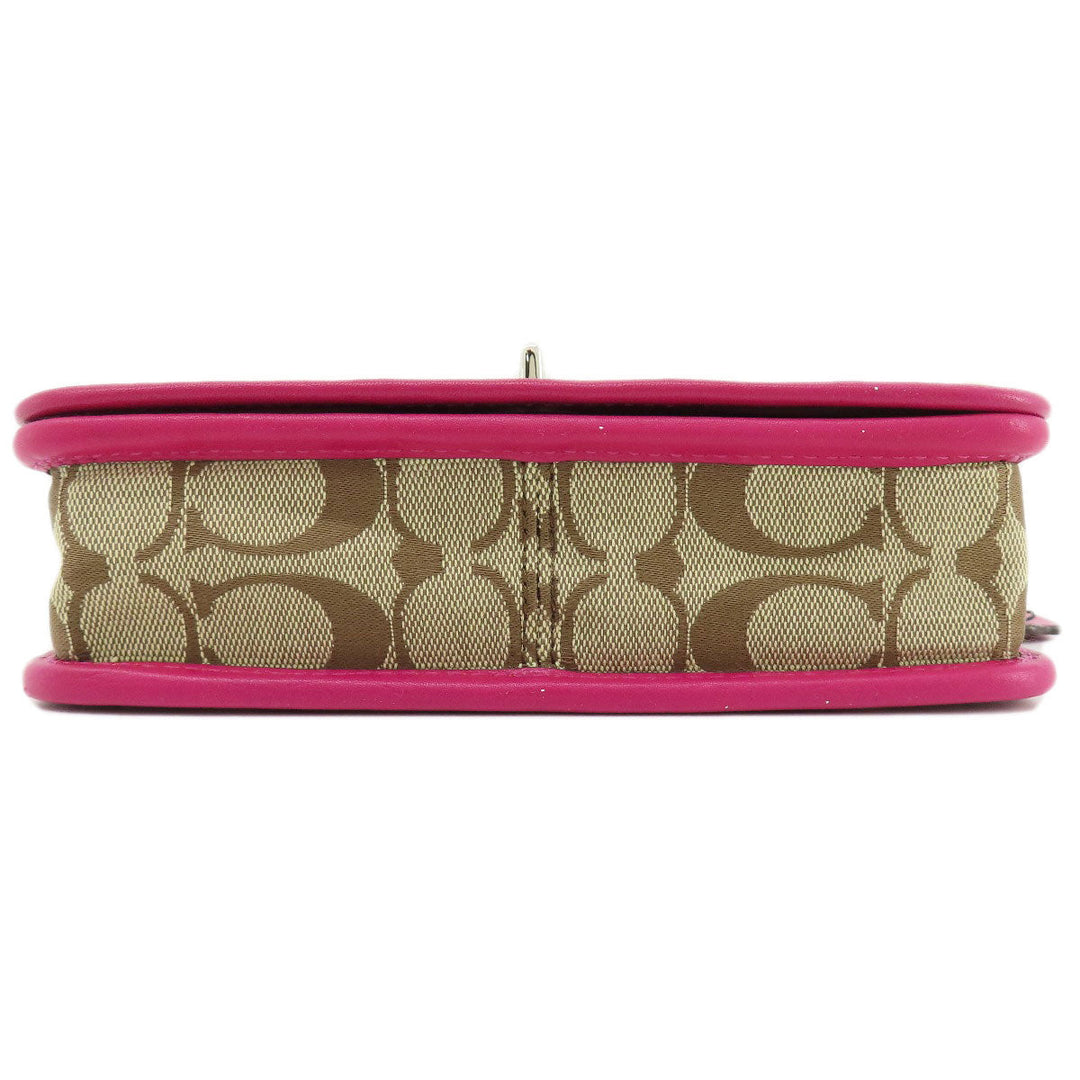 COACH Shoulder Bag F21153 canvas beige Signature