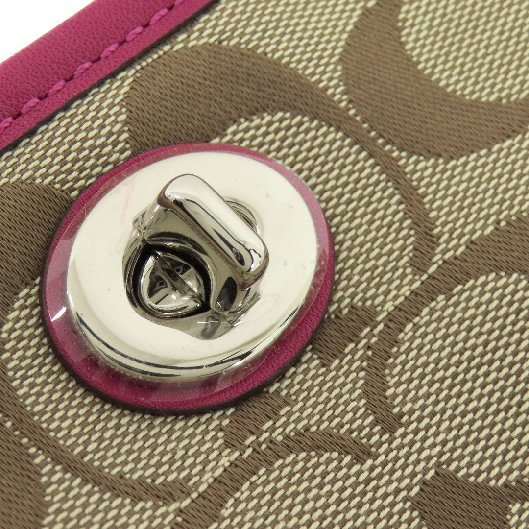 COACH Shoulder Bag F21153 canvas beige Signature