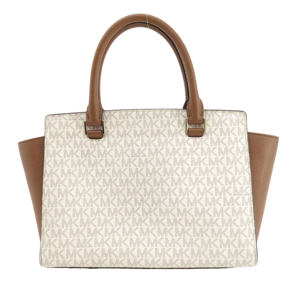 MICHAEL KORS Handbag Leather, PVC white MK Signature 2WAY Women Used Authentic