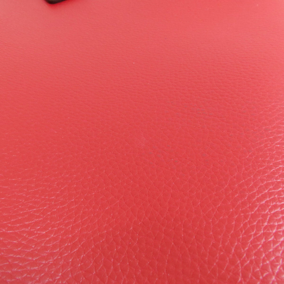 COACH Tote Bag 1671 leather Red logoMetal Women Used Authentic