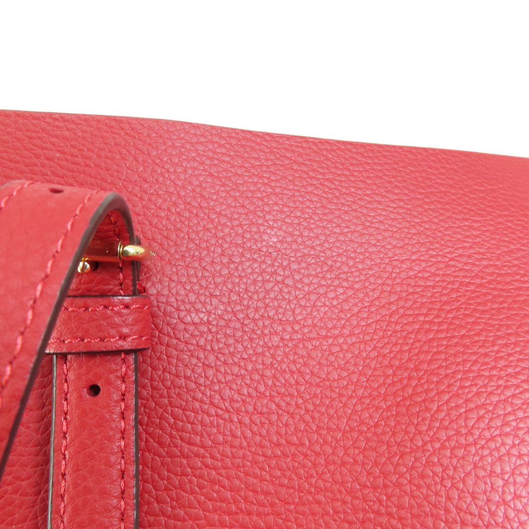 COACH Tote Bag 1671 leather Red logoMetal Women Used Authentic