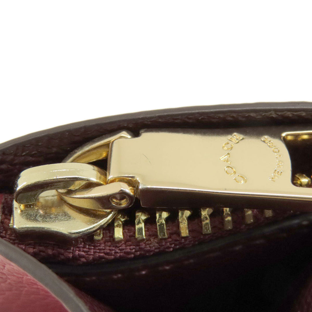 COACH Tote Bag 1671 leather Red logoMetal Women Used Authentic