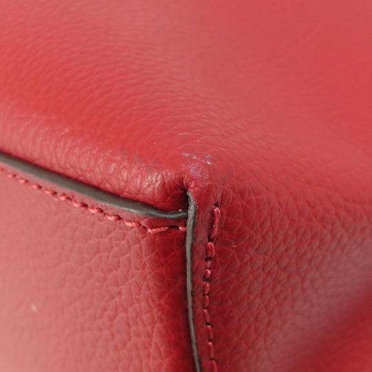 COACH Tote Bag 1671 leather Red logoMetal Women Used Authentic