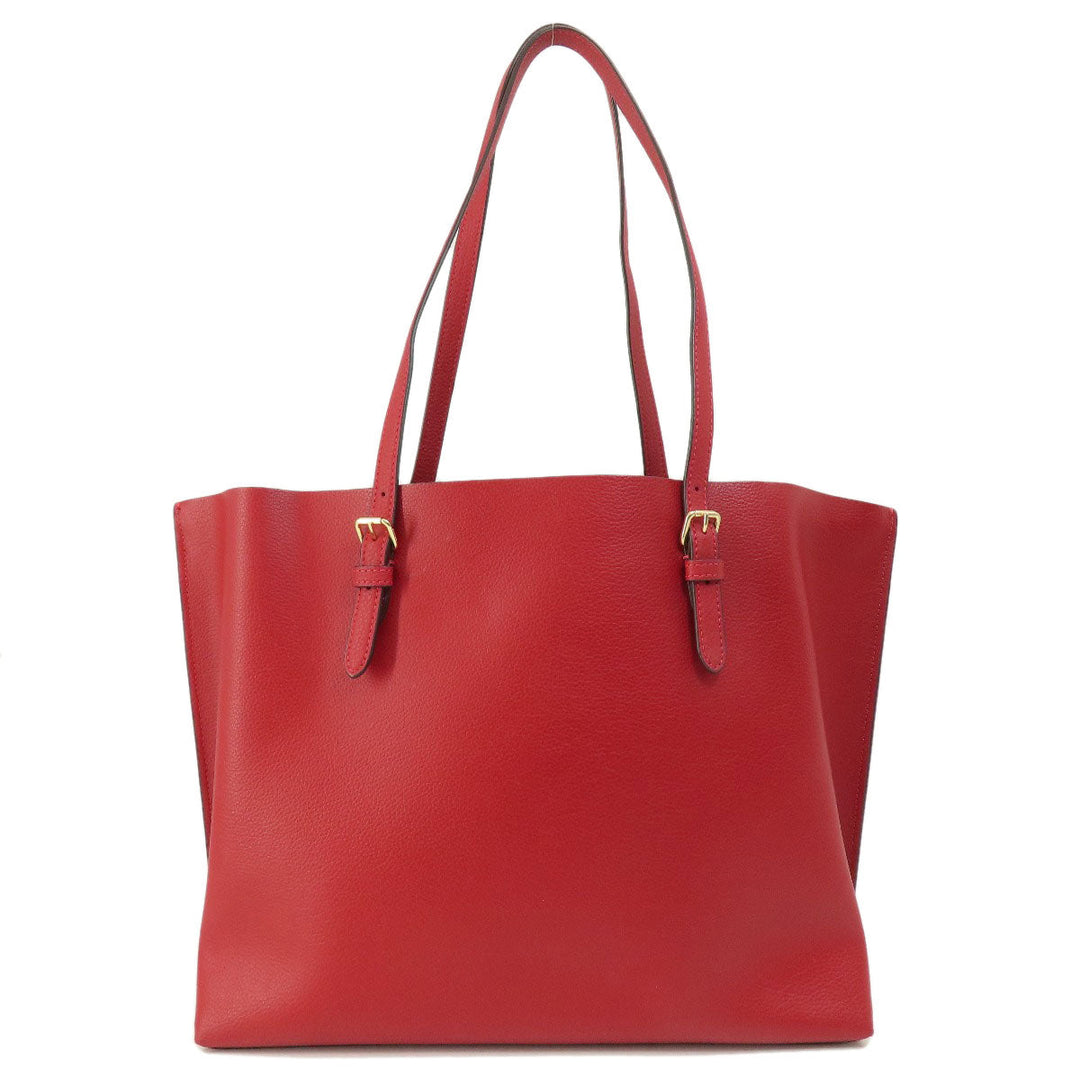 COACH Tote Bag 1671 leather Red logoMetal Women Used Authentic