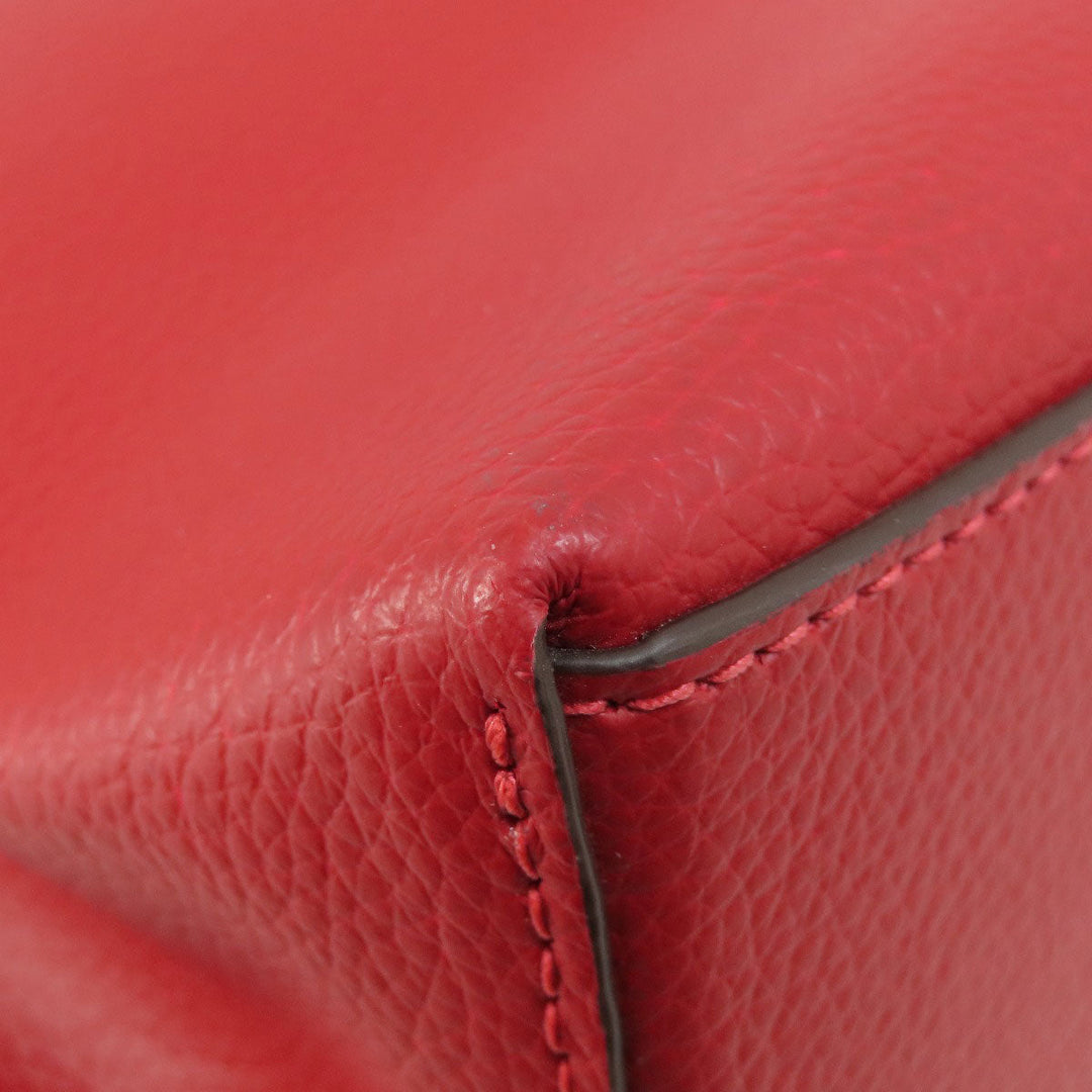 COACH Tote Bag 1671 leather Red logoMetal Women Used Authentic