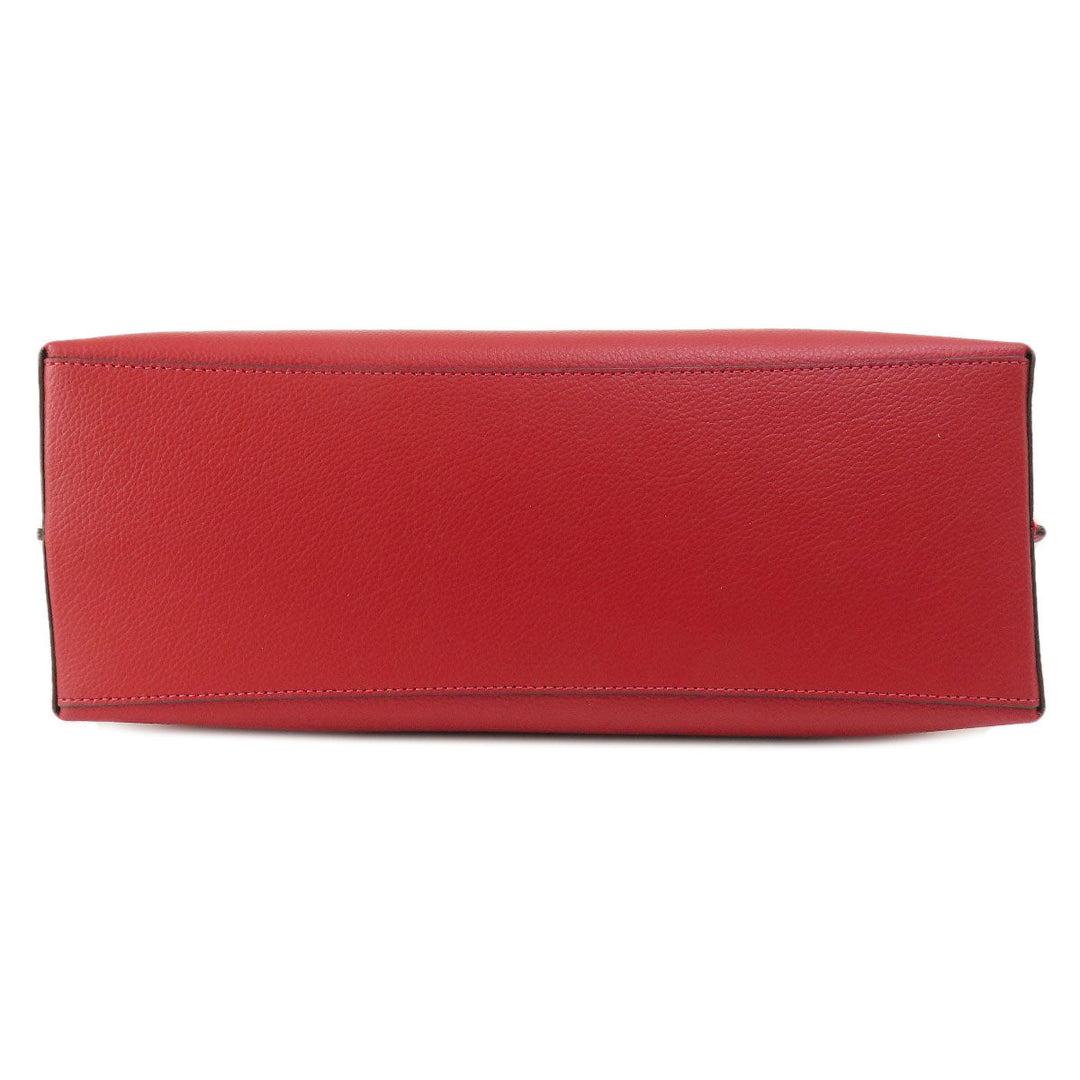 COACH Tote Bag 1671 leather Red logoMetal Women Used Authentic