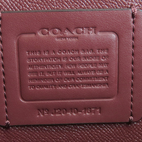 COACH Tote Bag 1671 leather Red logoMetal Women Used Authentic