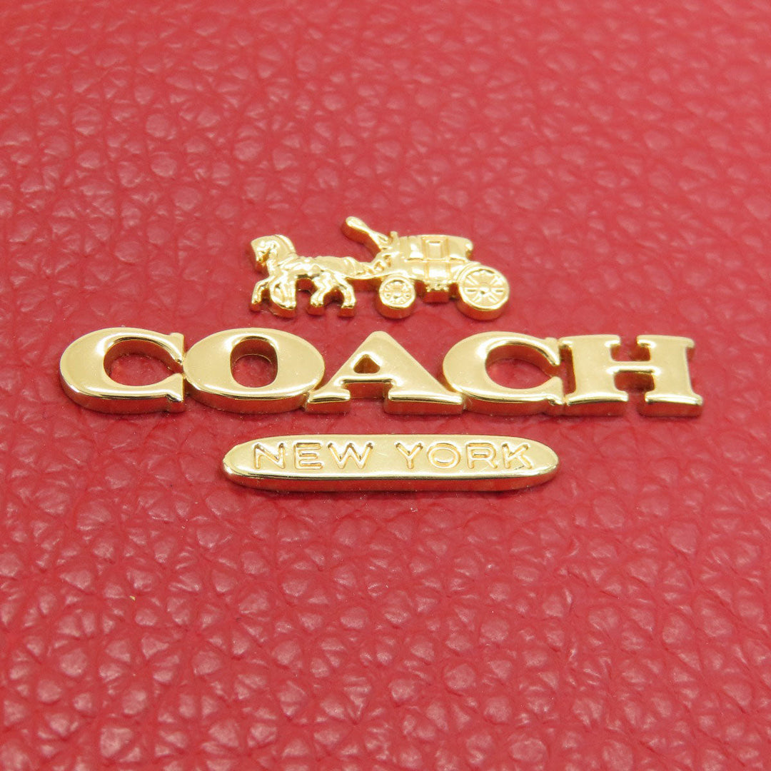 COACH Tote Bag 1671 leather Red logoMetal Women Used Authentic