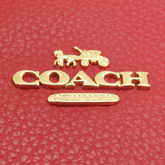 COACH Tote Bag 1671 leather Red logoMetal Women Used Authentic