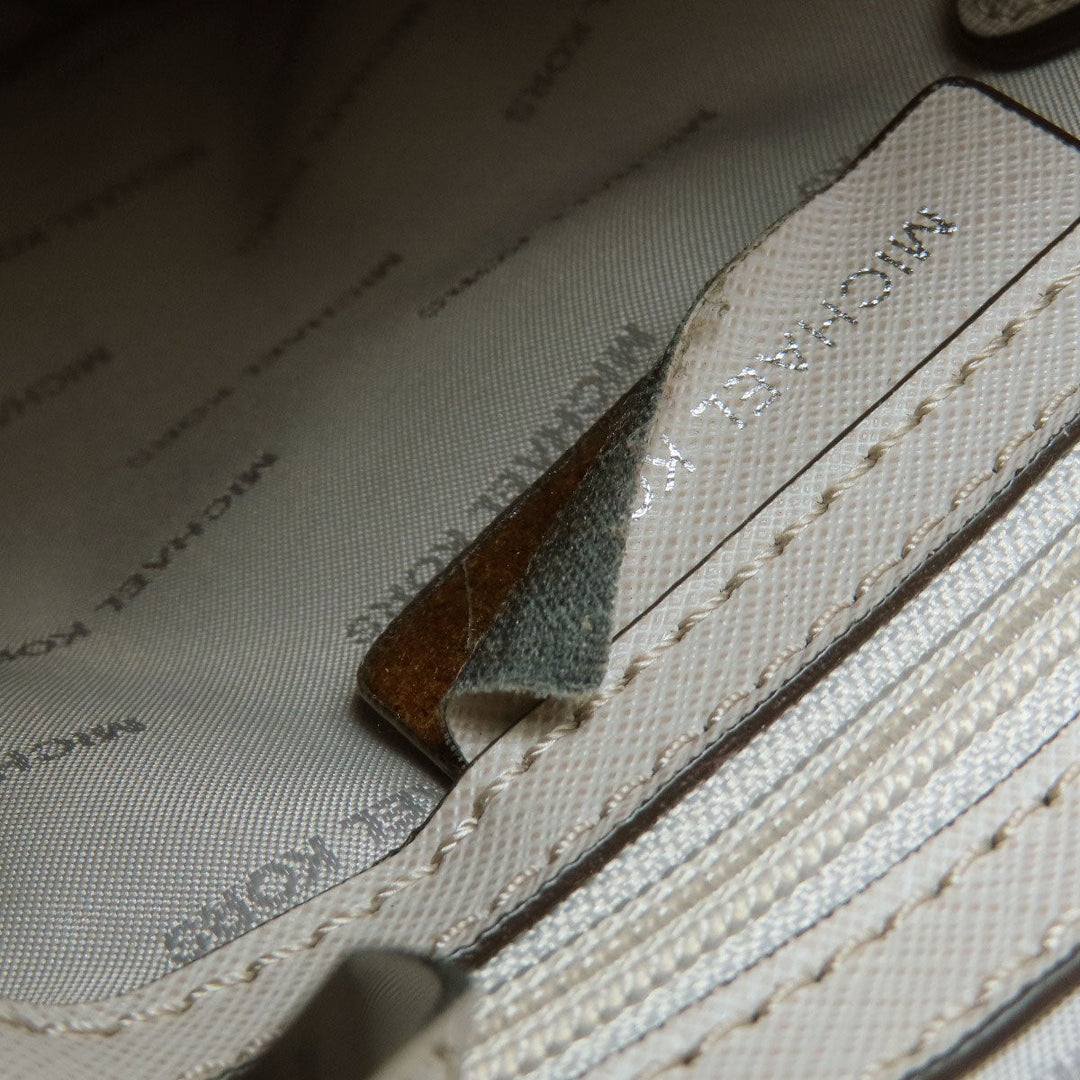 MICHAEL KORS Handbag leather pink beige 2WAY Women Used Authentic