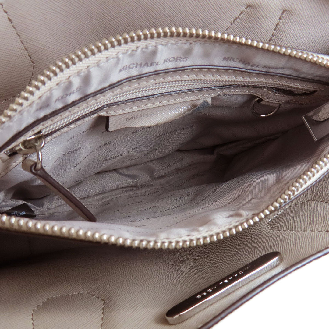 MICHAEL KORS Handbag leather pink beige 2WAY Women Used Authentic