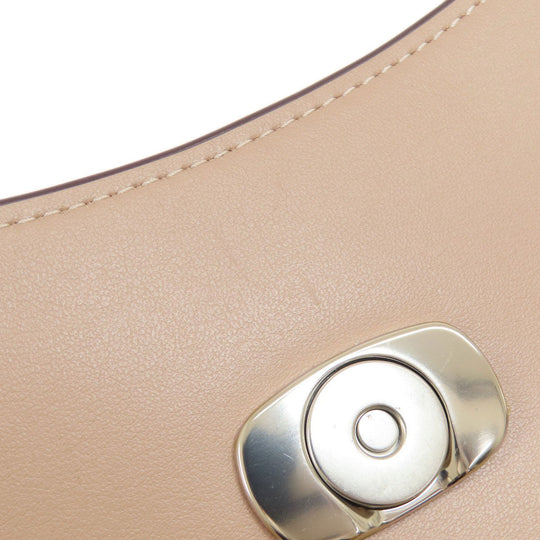 COACH Shoulder Bag CP004 leather beige eliza one belt Women Used Authentic