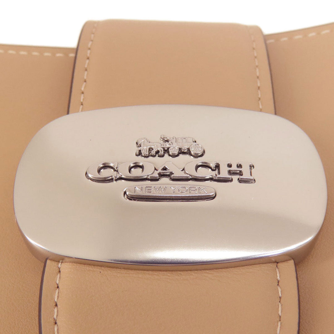 COACH Shoulder Bag CP004 leather beige eliza one belt Women Used Authentic