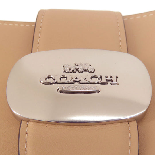 COACH Shoulder Bag CP004 leather beige eliza one belt Women Used Authentic