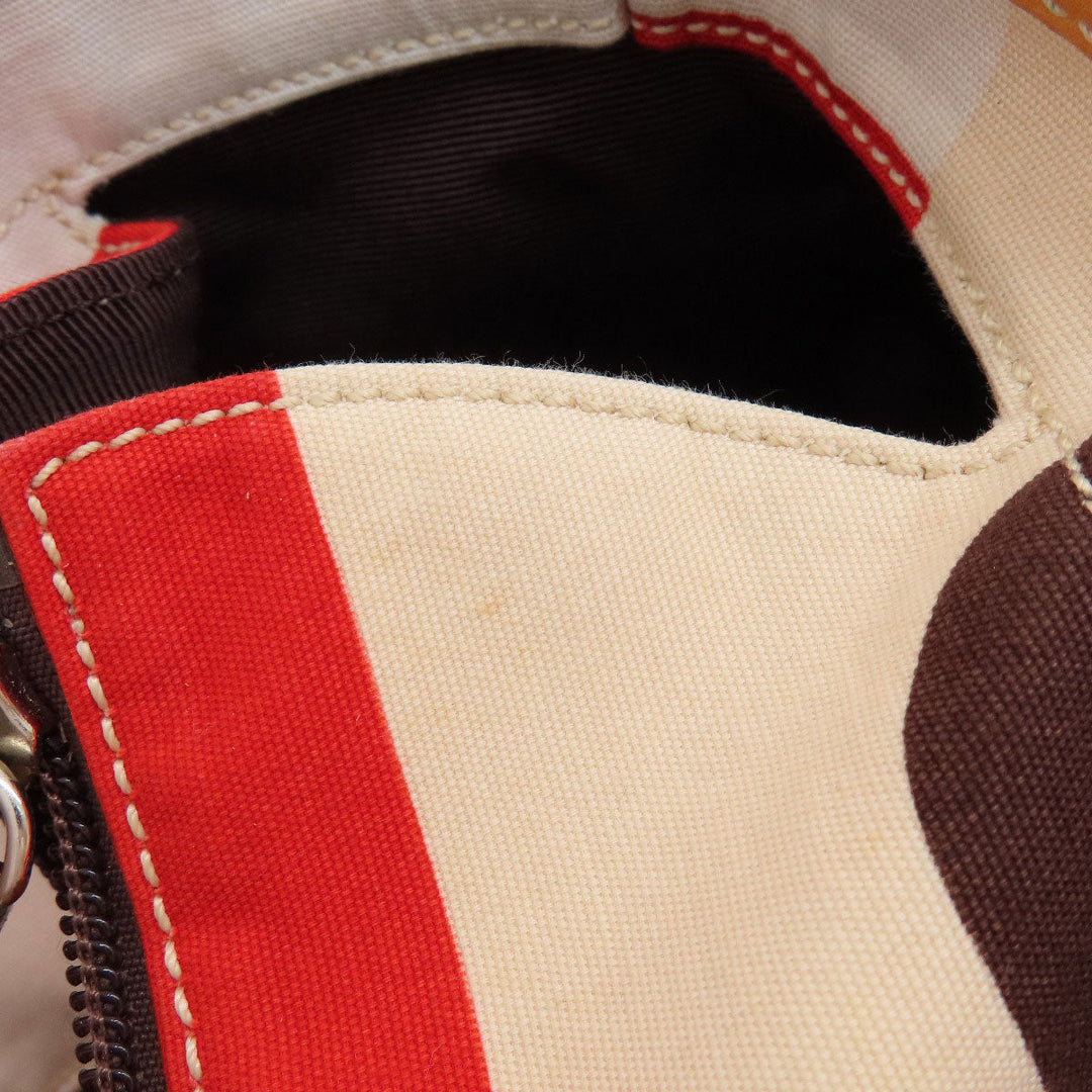 BALLY Tote Bag canvas beige logo Women Used Authentic