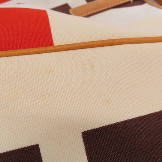BALLY Tote Bag canvas beige logo Women Used Authentic