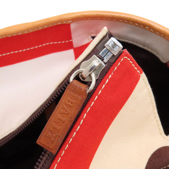 BALLY Tote Bag canvas beige logo Women Used Authentic