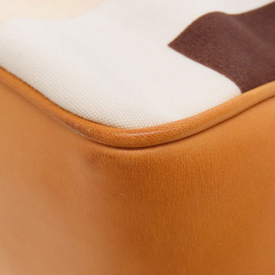 BALLY Tote Bag canvas beige logo Women Used Authentic
