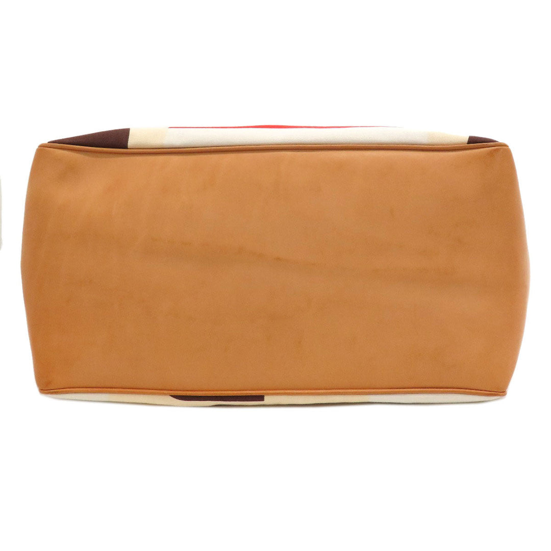 BALLY Tote Bag canvas beige logo Women Used Authentic