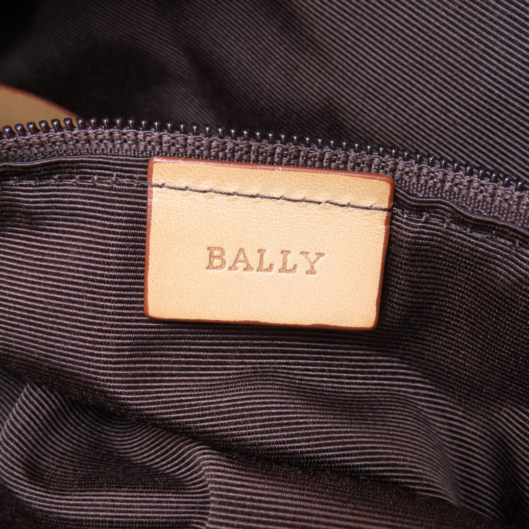 BALLY Tote Bag canvas beige logo Women Used Authentic