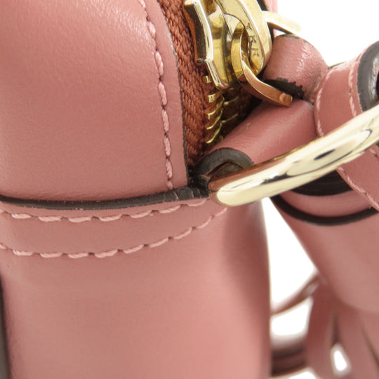 Anya Hindmarch Shoulder Bag leather pink Smiley Women Used Authentic