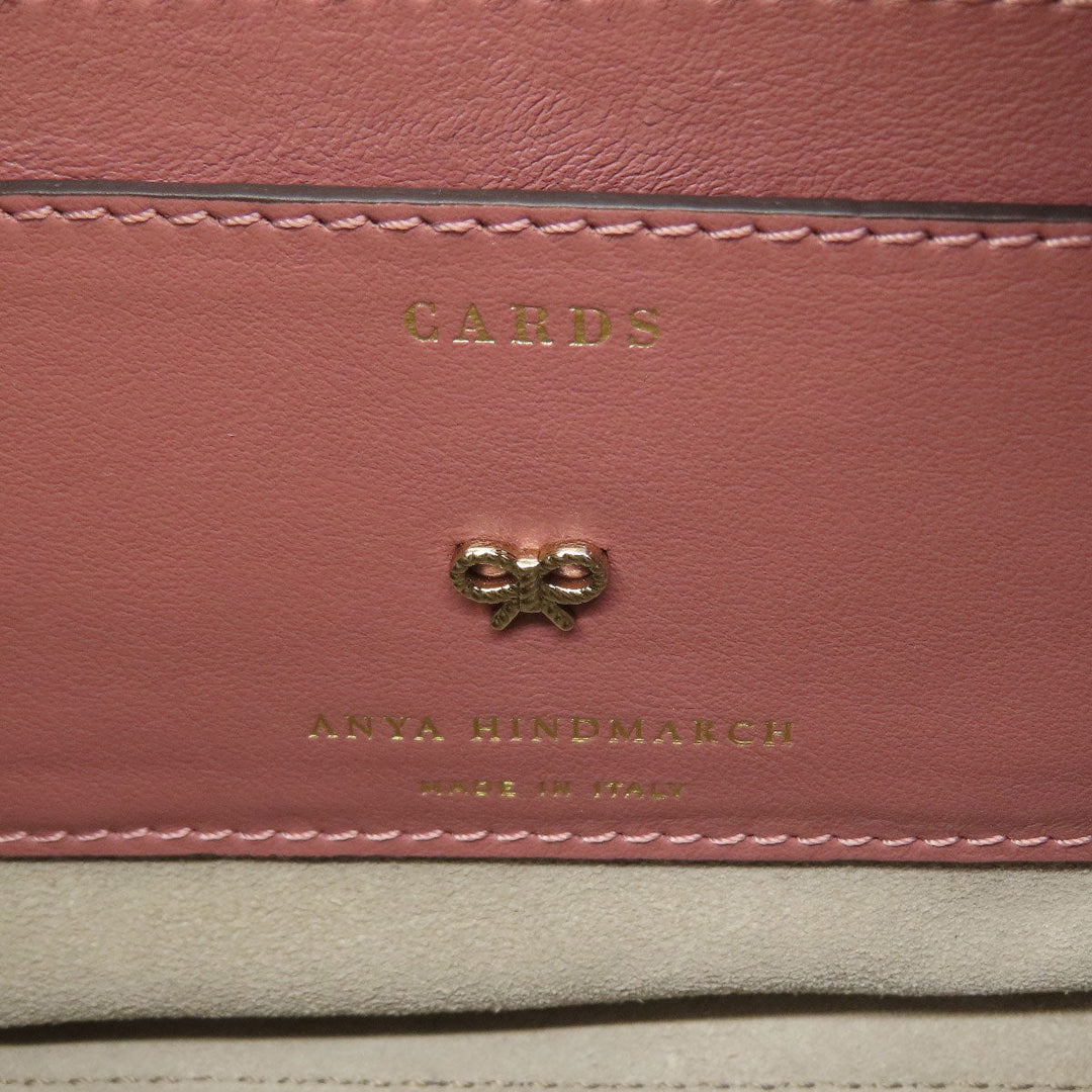 Anya Hindmarch Shoulder Bag leather pink Smiley Women Used Authentic