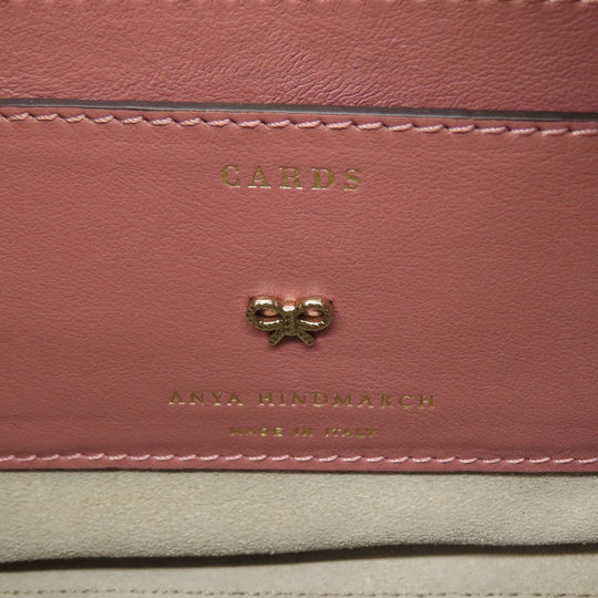 Anya Hindmarch Shoulder Bag leather pink Smiley Women Used Authentic