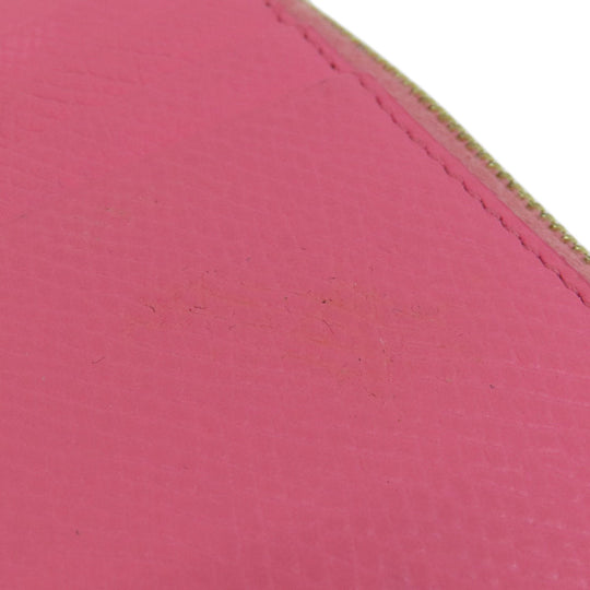 CELINE Card Case leather pink logo Women Used Authentic
