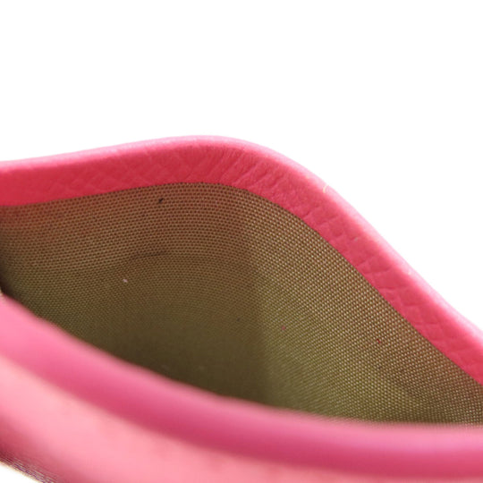 CELINE Card Case leather pink logo Women Used Authentic