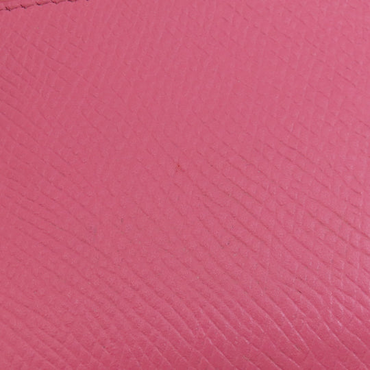 CELINE Card Case leather pink logo Women Used Authentic