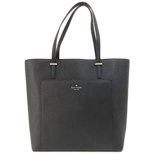 Kate Spade Tote Bag leather black logo Women Used Authentic