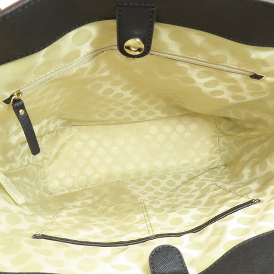 Kate Spade Tote Bag leather black logo Women Used Authentic