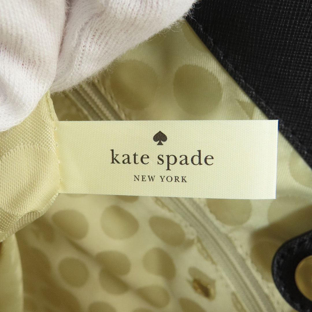 Kate Spade Tote Bag leather black logo Women Used Authentic