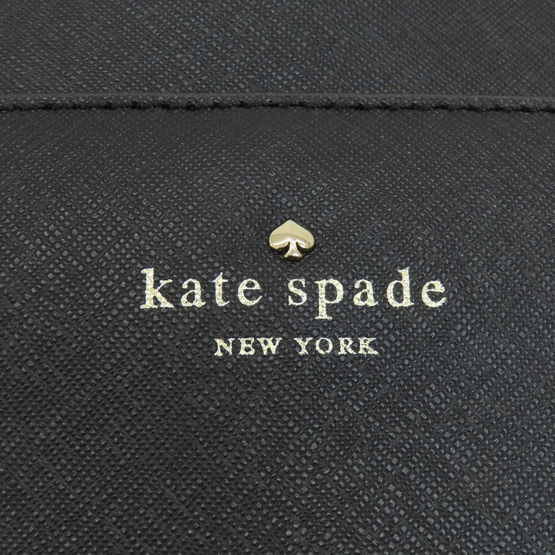 Kate Spade Tote Bag leather black logo Women Used Authentic