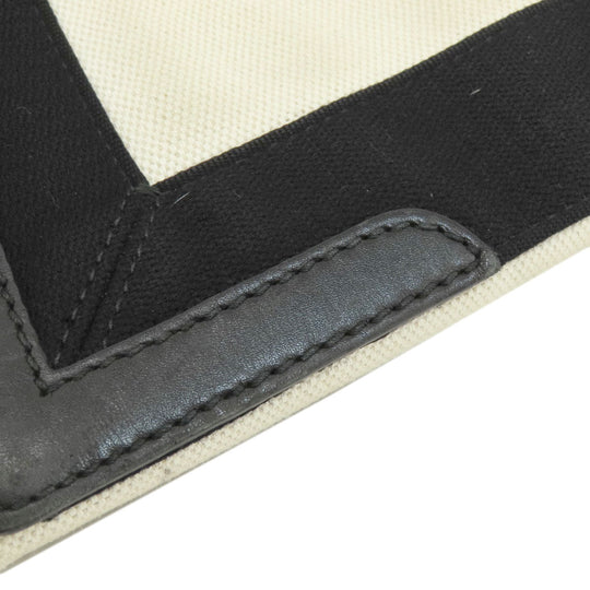 BALENCIAGA Tote Bag 339933 canvas white Navy kabas S Women Used Authentic