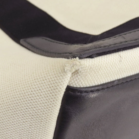 BALENCIAGA Tote Bag 339933 canvas white Navy kabas S Women Used Authentic