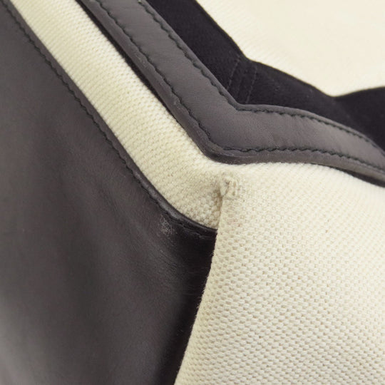 BALENCIAGA Tote Bag 339933 canvas white Navy kabas S Women Used Authentic