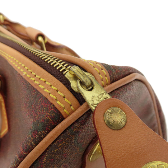 ETRO Boston Duffel bag PVC Brown Paisley Pattern Women Used Authentic