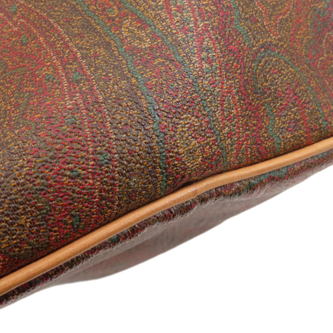 ETRO Boston Duffel bag PVC Brown Paisley Pattern Women Used Authentic